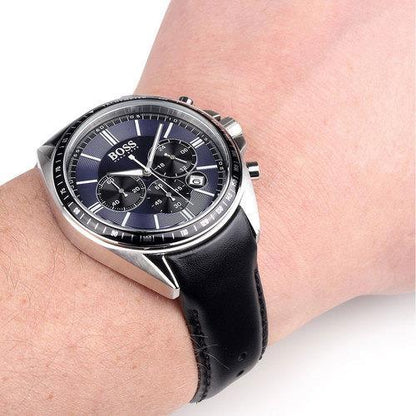 Buy Hugo Boss Drivers Blue Dial Black Leather Strap Watch for Men - 1513077 in Pakistan