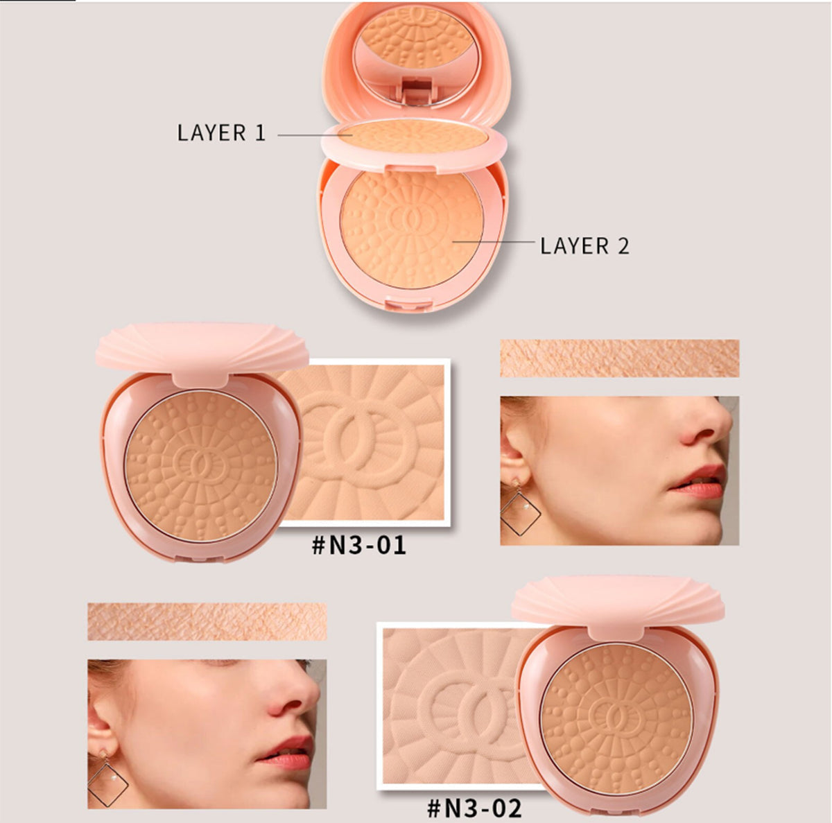 Buy Miss Rose Professional Make Up 3 Color Powder 24 - Gm in Pakistan