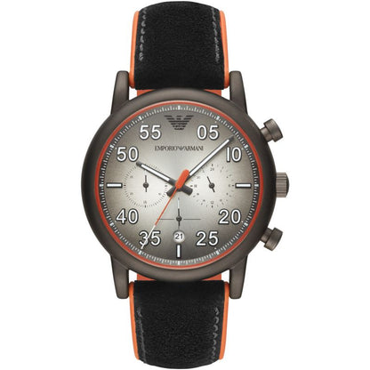 Buy Emporio Armani Men's Chronograph Quartz Leather Strap Grey Dial 43mm Watch AR11174 in Pakistan
