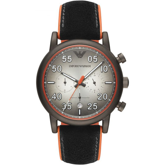 Buy Emporio Armani Men's Chronograph Quartz Leather Strap Grey Dial 43mm Watch AR11174 in Pakistan