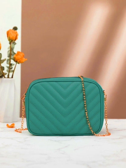 Buy - Chevron Charm Crossbody Bag ~Sea Green in Pakistan