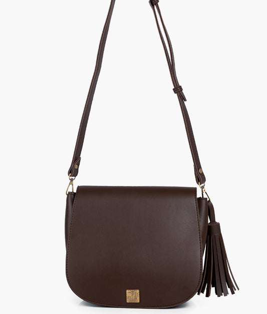 Buy Foldover Saddle Bag - Dark Brown in Pakistan