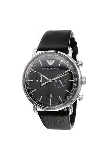 Buy Emporio Armani Men's Chronograph Quartz Leather Strap Black Dial 43mm Watch AR11143 in Pakistan