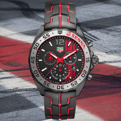 Buy Tag Heuer Formula 1 Ayrton Senna Special Edition Black Dial Black Rubber Strap Watch for Men - CAZ1019.FT8027 in Pakistan