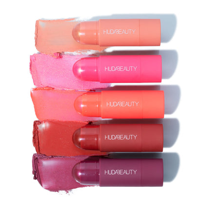 Huda Beauty Cheeky Tint Blush Stick- Baddie Berry - Perky Peach