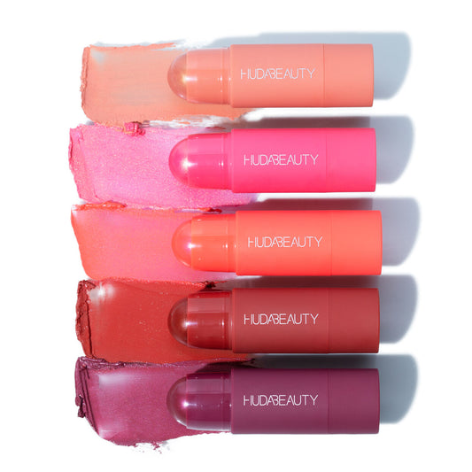 Huda Beauty Cheeky Tint Blush Stick- Baddie Berry - Perky Peach