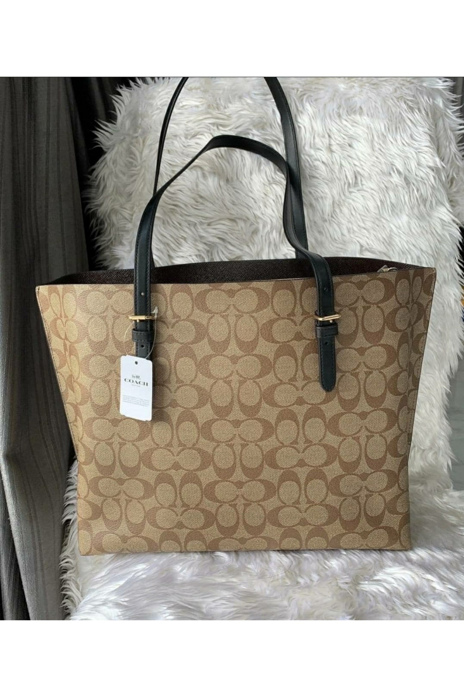 Buy Coach Mollie Tote Large - Signature Light Brown Canvas in Pakistan