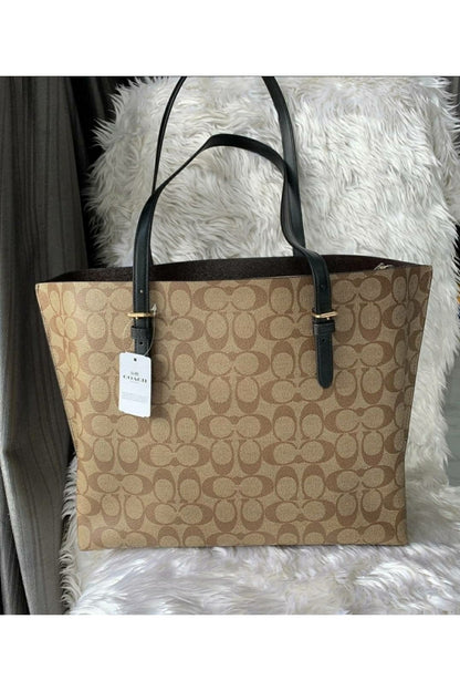 Buy Coach Mollie Tote Large - Signature Light Brown Canvas in Pakistan