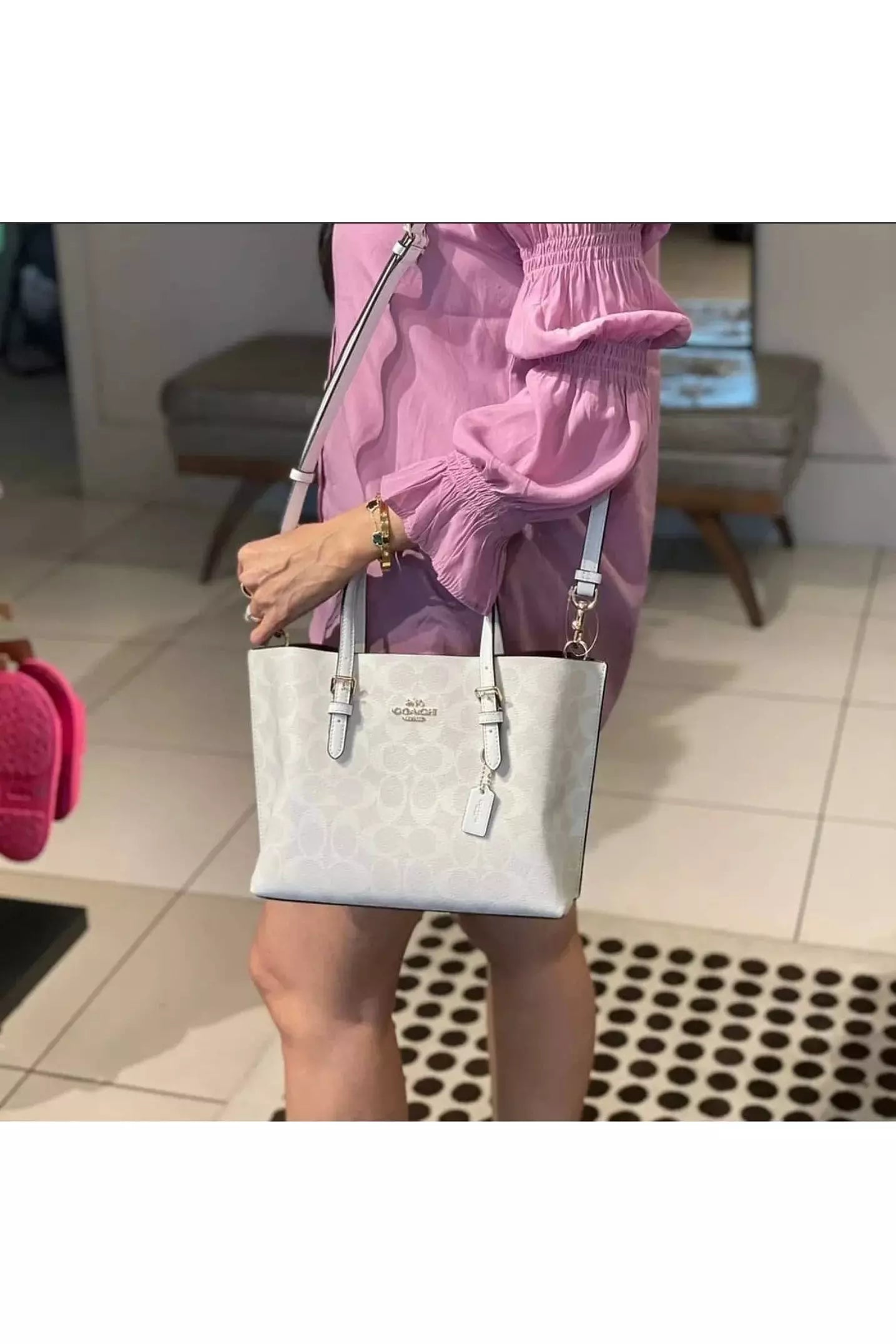 Buy Coach Mollie Tote Large Bag - Signature White Canvas in Pakistan