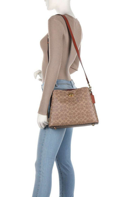 Buy Coach Willow Shoulder Bag - Signature Brown Canvas in Pakistan