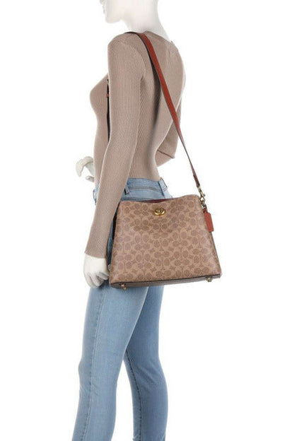 Buy Coach Willow Shoulder Bag - Signature Brown Canvas in Pakistan