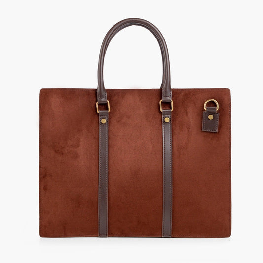 Buy Suede Laptop Bag - Dark Brown in Pakistan