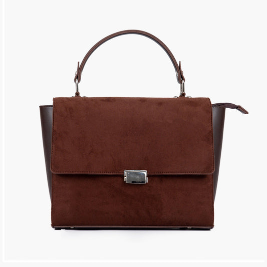 Buy Suede Mini Messenger Bag - Dark Brown in Pakistan