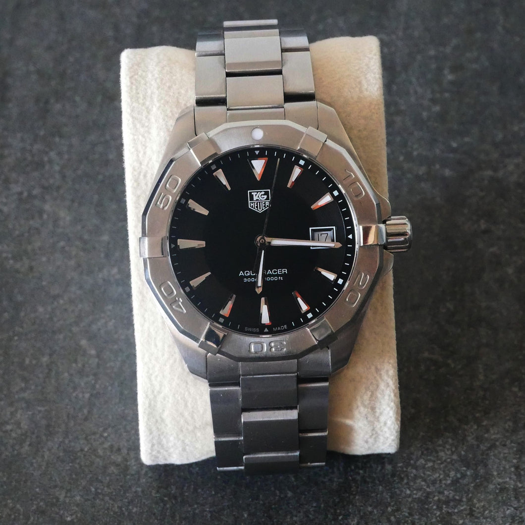 Buy Tag Heuer Aquaracer Black Dial Silver Steel Strap Watch for Men - WAY1110.BA0928 in Pakistan