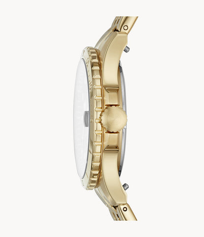 Buy Perfect Boyfriend Gold Dial Gold Steel Strap Watch For Women in Pakistan