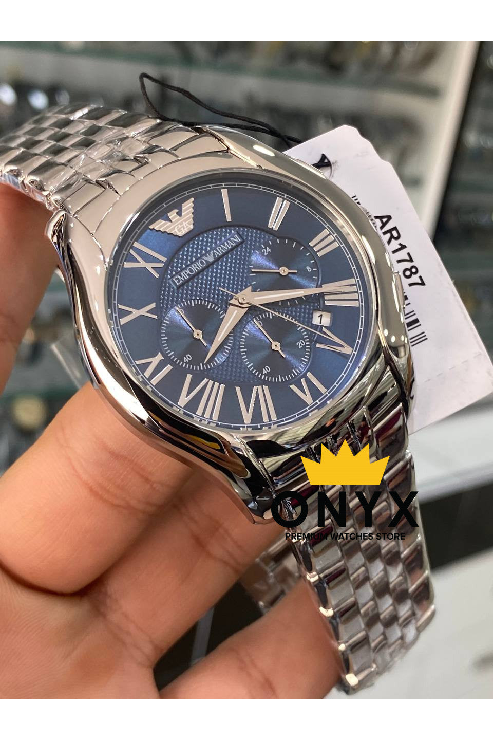 Buy Emporio Armani Men’s Stainless Steel Blue Dial 44mm Watch 1787 in Pakistan
