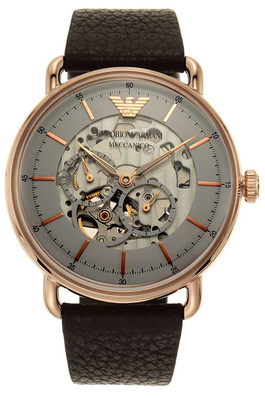 Buy Emporio Armani Men’s Automatic Leather Strap White Dial 43mm Watch 60027 in Pakistan