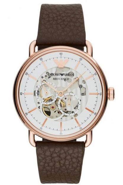 Buy Emporio Armani Men’s Automatic Leather Strap White Dial 43mm Watch 60027 in Pakistan