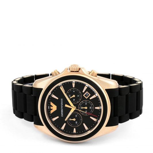 Buy Emporio Armani Men’s Analogue Quartz Silicone & Stainless Steel Black Dial 44mm Watch AR6066 in Pakistan
