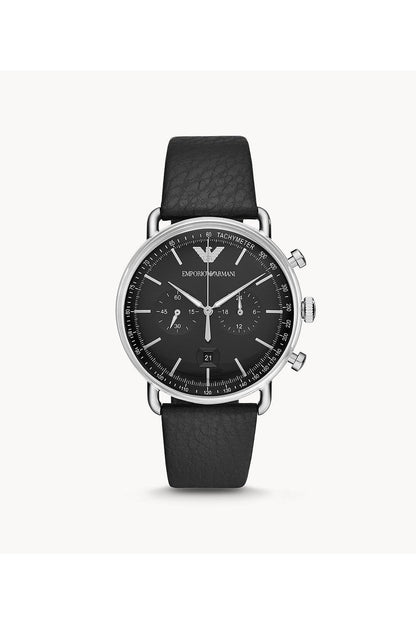 Buy Emporio Armani Men's Chronograph Quartz Leather Strap Black Dial 43mm Watch AR11143 in Pakistan