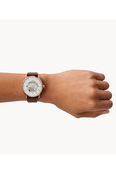 Buy Emporio Armani Men’s Automatic Leather Strap White Dial 43mm Watch 60027 in Pakistan