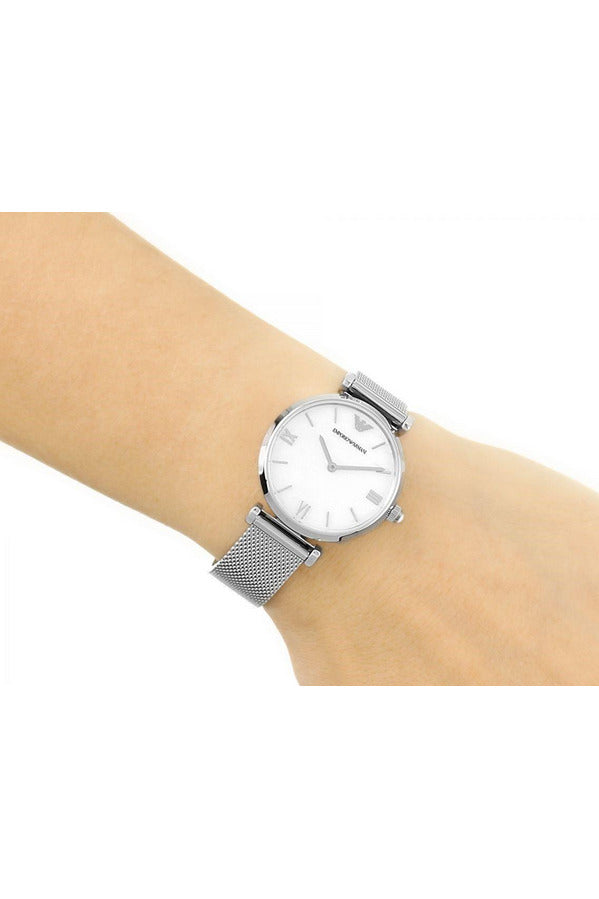Buy Emporio Armani Women's Analog Stainless Steel Mother of Pearl Dial 32mm Watch AR1955 in Pakistan