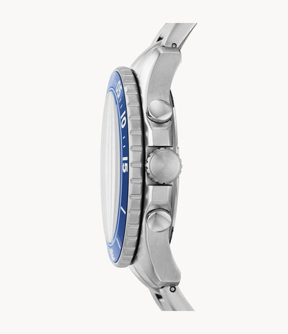 Buy Fossil Men's Chronograph Quartz Stainless Steel Blue Dial 46mm Watch FS5724 in Pakistan