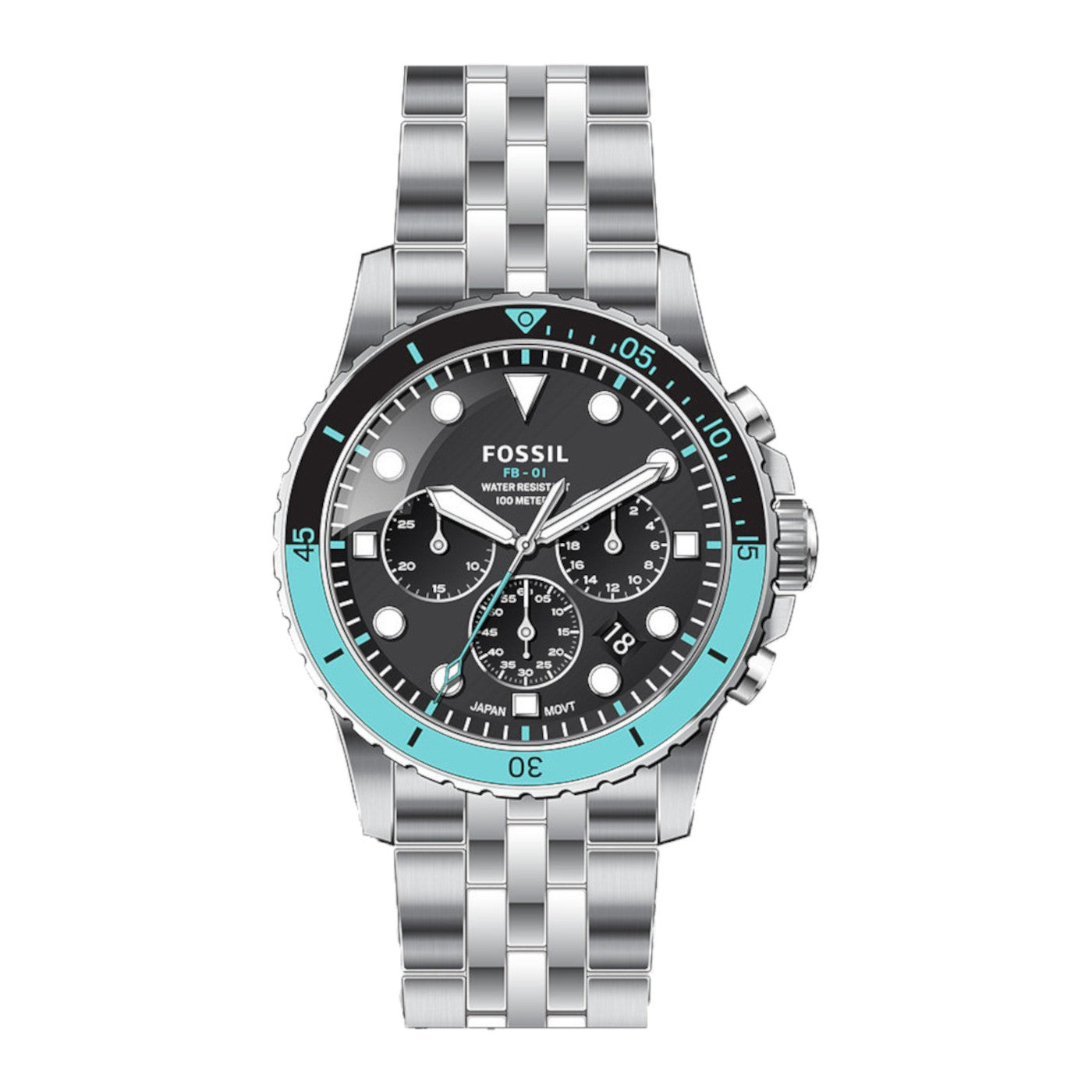 Buy Fossil Men's Quartz Stainless Steel Black Dial 42mm Watch FS5827 in Pakistan