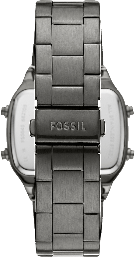 Buy Retro Digital Smoke Digital Dial Grey Steel Strap Watch For Men in Pakistan