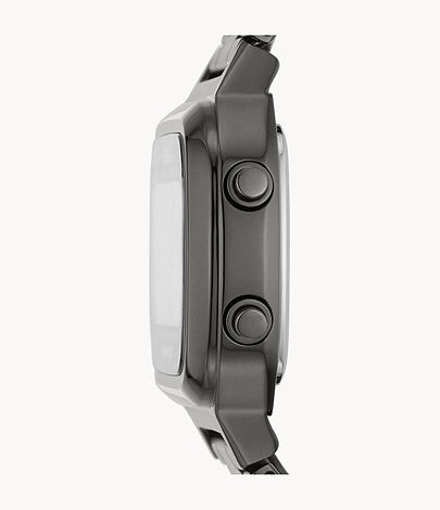 Buy Retro Digital Smoke Digital Dial Grey Steel Strap Watch For Men in Pakistan