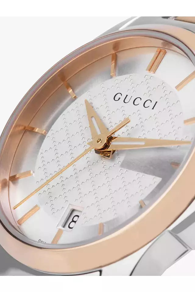 Buy Gucci Women's Swiss Made Quartz Stainless Steel Silver Dial 27mm Watch YA126564 in Pakistan