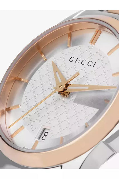 Buy Gucci Women's Swiss Made Quartz Stainless Steel Silver Dial 27mm Watch YA126564 in Pakistan