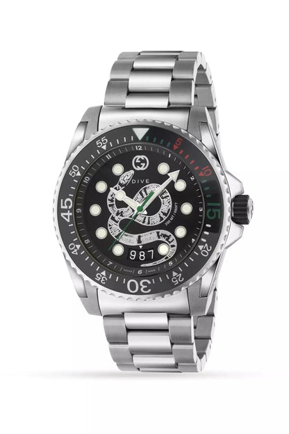 Buy Gucci Men's Swiss Made Quartz Stainless Steel Black Dial 45mm Watch YA136218 in Pakistan