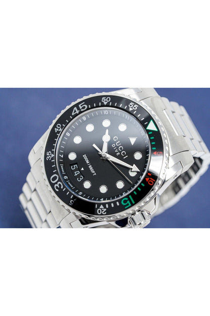 Buy Gucci Men's Swiss Made Quartz Stainless Steel Black Dial 45mm Watch YA136208 in Pakistan