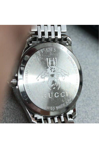 Buy Gucci Women's Swiss Made Quartz Stainless Steel Silver Dial 29mm Watch YA1265019 in Pakistan