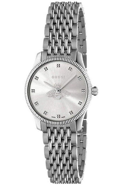 Buy Gucci Women's Swiss Made Quartz Stainless Steel Silver Dial 29mm Watch YA1265019 in Pakistan