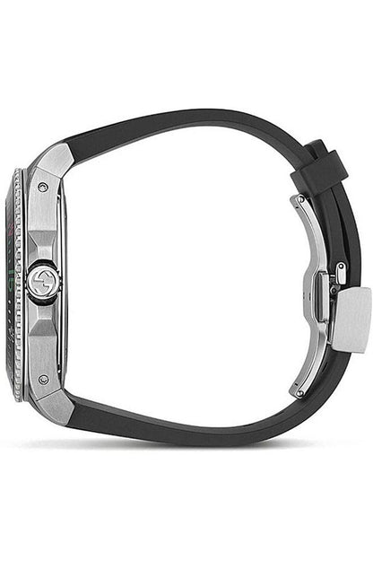 Buy Gucci Men's Quartz Swiss Made Silicone Strap Black Dial 45mm Watch YA136217 in Pakistan