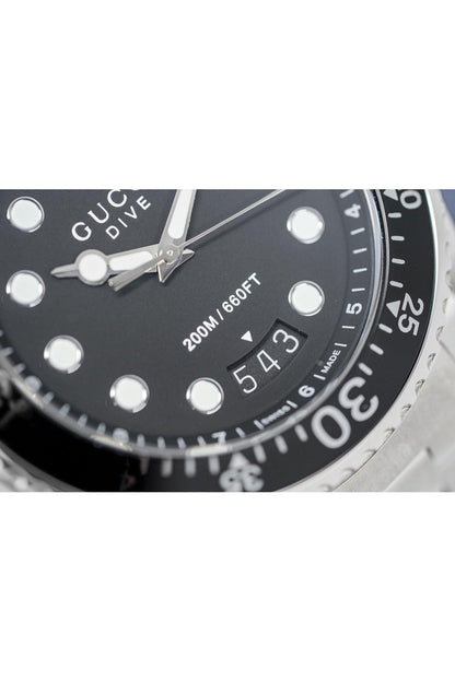 Buy Gucci Men's Swiss Made Quartz Stainless Steel Black Dial 45mm Watch YA136208 in Pakistan