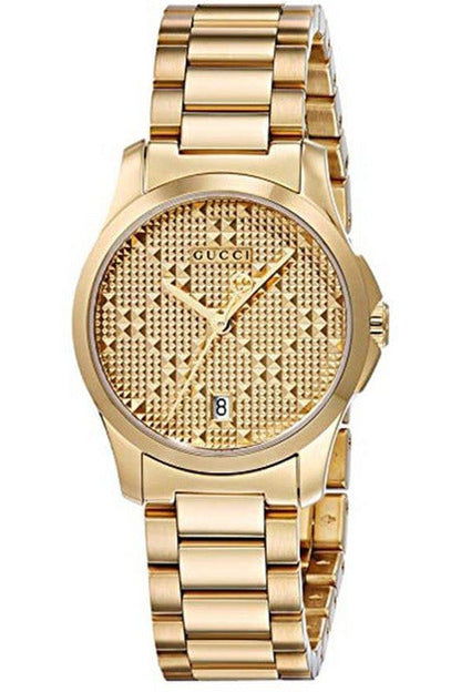 Buy Gucci Women's Swiss Made Quartz Stainless Steel Gold Dial 27mm Watch YA126553 in Pakistan