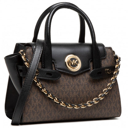 Buy Michael Kors White Tan Signature Coated Canvas and Leather Carmen Satchel Bag Small in Pakistan