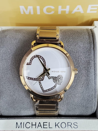 Buy Michael Kors Portia Gold Hearts White Dial Gold Stainless Steel Strap Womens Watch - MK3824 in Pakistan
