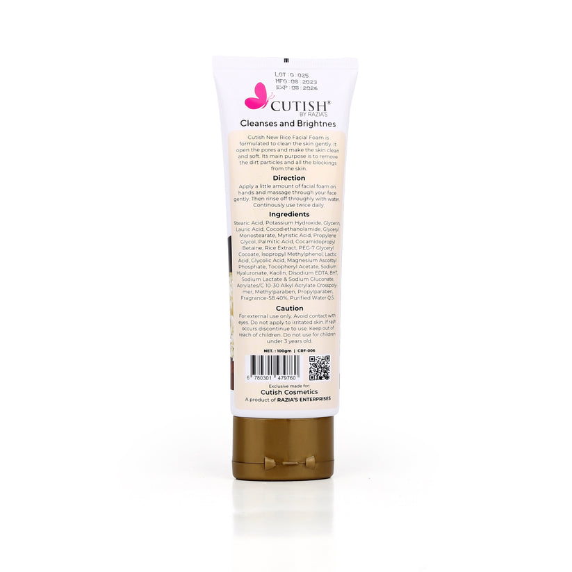 Buy Cutish Rice Whitening Facial Foam in Pakistan