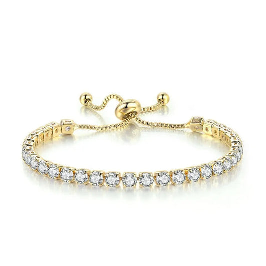 Buy Orb & Gravel 4mm Tennis Gem Bracelet - Gold in Pakistan