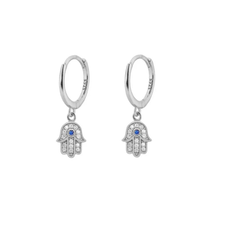 Buy Orb & Gravel S925 Hands Evil Eye Hoop in Pakistan