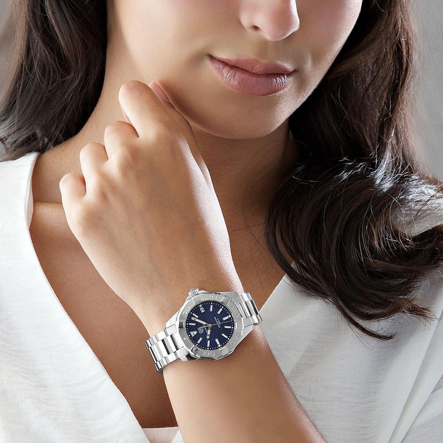 Buy Tag Heuer Aquaracer Blue Dial Silver Steel Strap Watch for Women - WBD131D.BA0748 in Pakistan