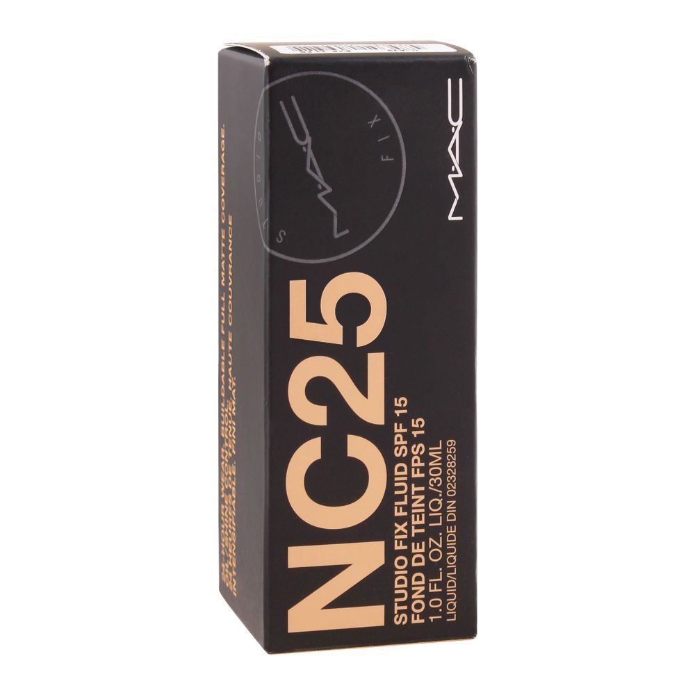 MAC Studio Fix Fluid SPF15 24HR Matte Foundation NC25 - 30ml