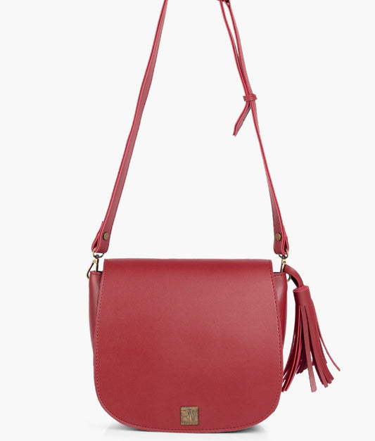 Buy Foldover Saddle Bag - Maroon in Pakistan