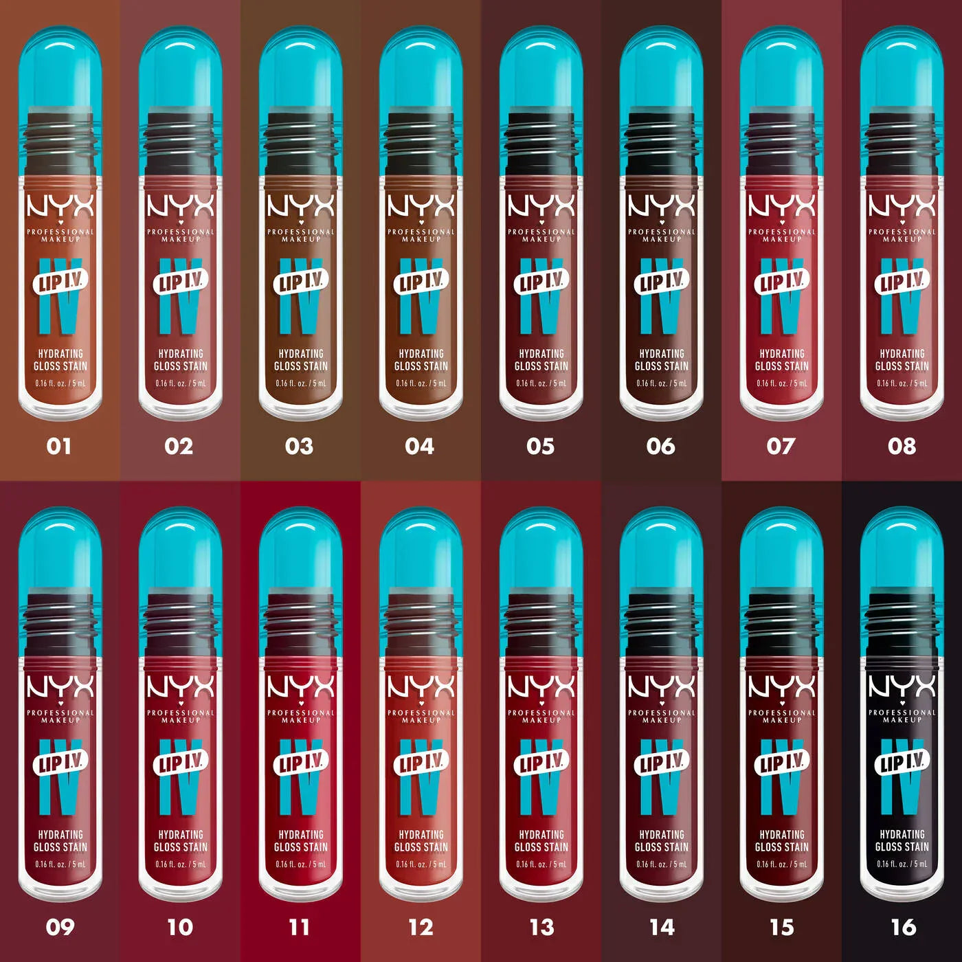 NYX- Lip I.V. Hydrating Lip Gloss Stain- 11 Red Y  Set Wet