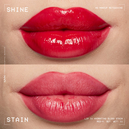 NYX- Lip I.V. Hydrating Lip Gloss Stain- 11 Red Y  Set Wet