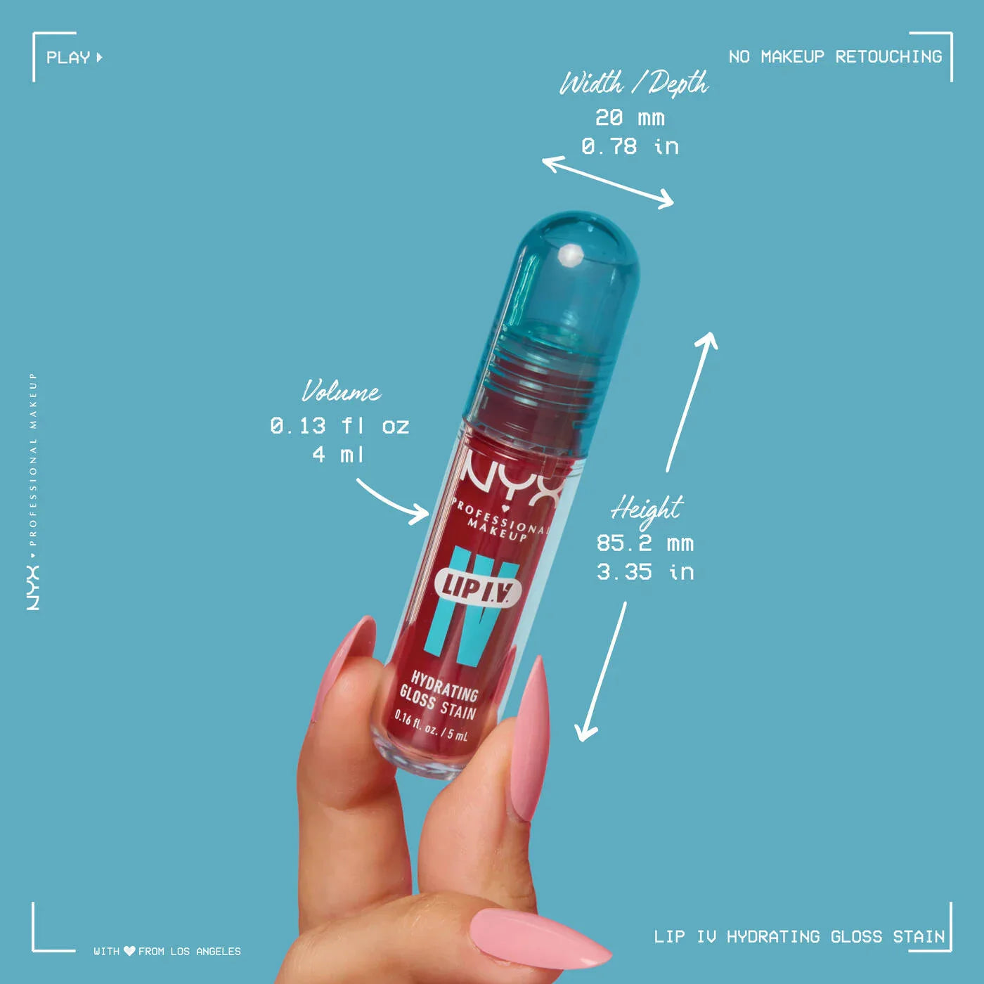 NYX- Lip I.V. Hydrating Lip Gloss Stain- 07 Bubblegum Burst